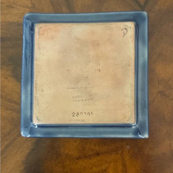 Asian Art Deco Thai Celadon ashtray, made in Thailand.  5 X 5 - Picture 6 of 8